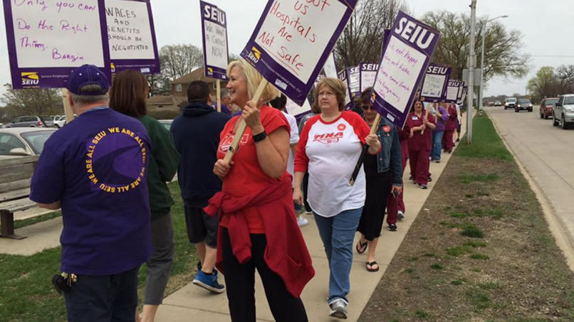 Workers at Mayo Clinic Health System-Albert Lea Hospital say management proposals will be bad for workers, patients and the community. Photo courtesy of SEIU.