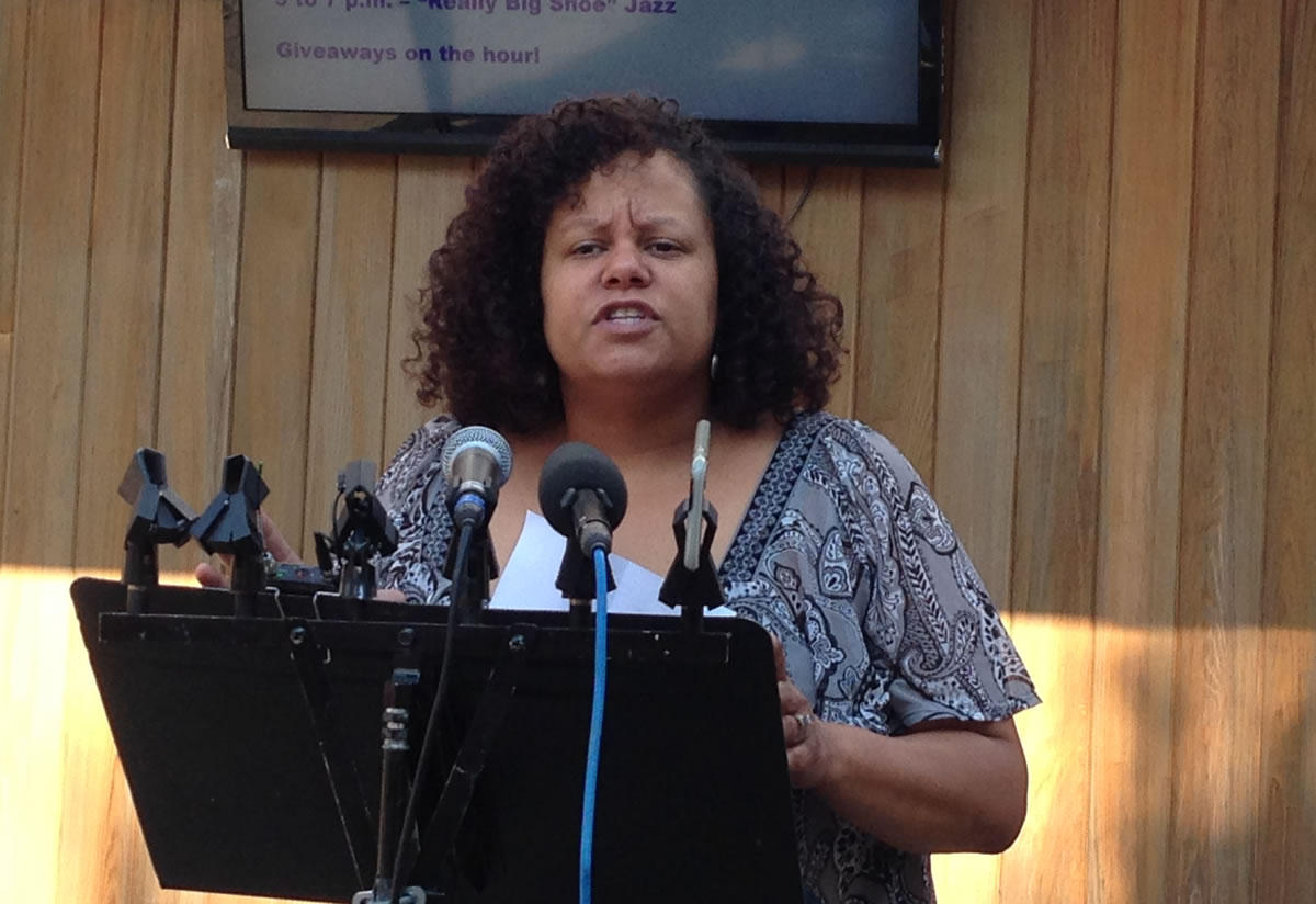 "One of the most effective ways to reduce racial income inequality is for non-white workers to continue organizing," says KerryJo Felder of the People of Color Union Member caucus. Workday Minnesota photo