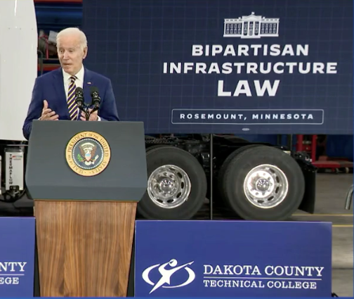 President Biden speaks in Rosemount on November 30.